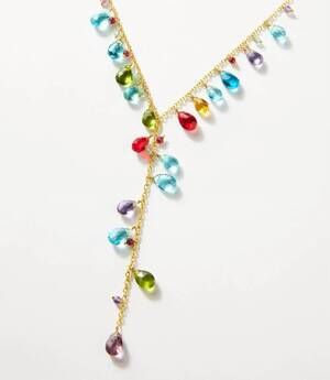 NEW RONDA SMITH women's gemstone lariat necklace in multi